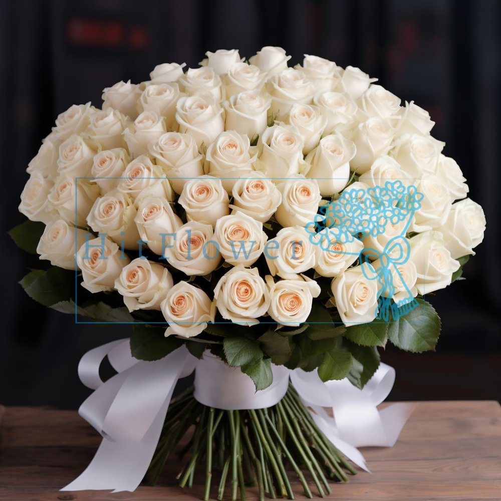 Букет роз 101 белая роза